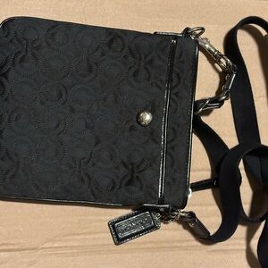 Coach Black Crossbody Bag with Silver Accents